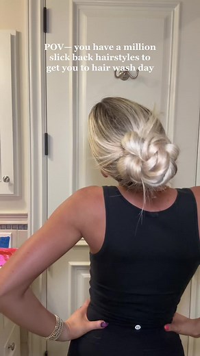 BRIADED KNOTTED SLICK BACK BUN #hair #hairtok #hairstyle #hairtutorial #slickbackbun #slickbackhairstyle #slickback #slickbackhair #easyhairstyles #quickhairstyle #dirtyhairstyle #knotbun