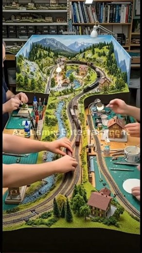 HO scale railway diorama#miniature #diorama #modeltrains #train#videoshort #viral #railway #railroad
