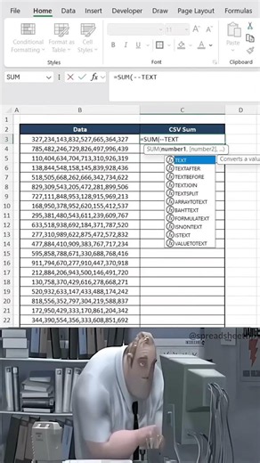 CSV Sum in Excel 👍 Try this trick & save time | #excel #exceltips #exceltricks #spreadsheet