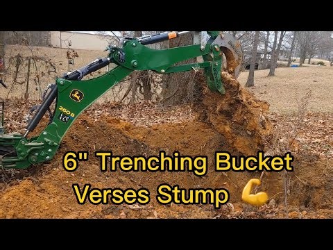 First Use. BXpanded 6" Trenching Bucket VS Old Stump