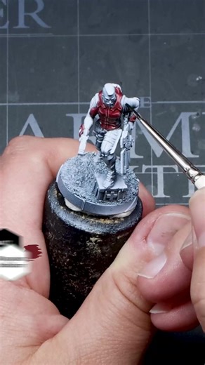 Equip your Nomads medic with the dark greys and reds of his undersuit using the new Nomads Infinity Paint Set and this short tutorial. Watch the full tutorial on our YouTube channel. Miniature by Corvus Belli