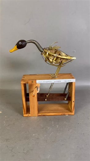 The House of Automata on Instagram: "Mr Spooners Duck is called ‘Vaucansons Other Duck’, which is clever because Vaucansons Duck was decried by Voltaire who said (in French) that the whole glory of France was based on the fame of a shitting Duck, he also invented rubber tubing. Thank you Paul for being a maker of beguiling ingenious machines. #vaucanson #duck"