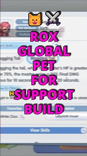 ROX Global pet for SUPPORT build #rox #mmorpg #kingspade #ragnarokxnextgeneration