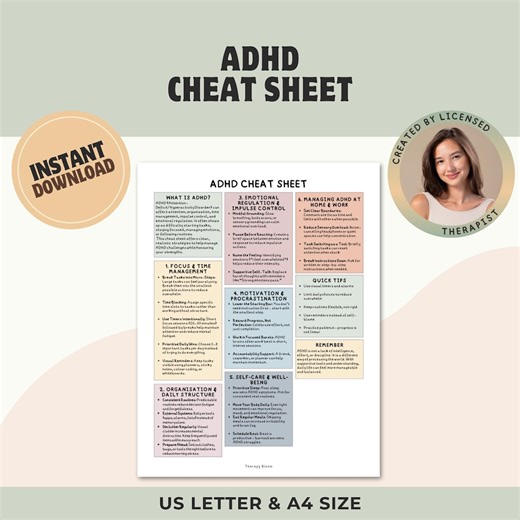 ADHD Cheat Sheet: Executive Function Guide for Adults & Students (PDF Download) - Etsy UK