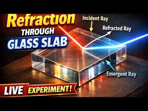 Refraction through rectangular glass slab #class12th #physics activity #experiment #students
