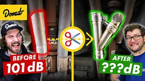 4.2M views · 12K reactions | Cutting a Hole in Nolan's Exhaust to See How Loud it Gets | Donut Media | Facebook