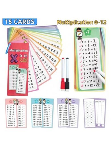 0-12 Multiplication Flash Cards, Multiplication Table Cards, Math Self-Learning Tools, Montessori Math Training, Educational Math Resources | SHEIN