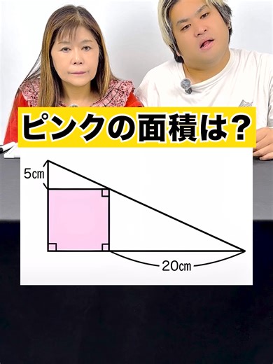 ピンクの面積を求める謎解きクイズ