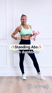 STANDING ABS WITH DUMBBELLS! 5 simple moves using 5 lb dumbbells 30–40 seconds each • repeat 4–5 rounds💪 No floor, no jumping — just effective standing core work that tightens your waist and tones your upper body🙌 Let’s get in shape together — follow for daily standing workouts❤️ #standingabs #dumbbellworkout #lowimpactworkout #beginnerworkout #fitathome #homeworkout #coreworkout #fullbodyfitness #momworkout #fitover40 #dailyworkouts #fitnessjourney #strongwomen #workoutathome #healthyhabits #