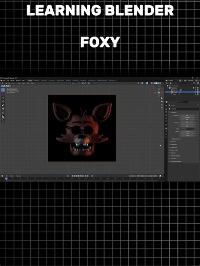 Day 9 of learning blender - making FOXY from FNAF #blender #blender3d #blender3dmodeling #fyp #3dmodeling
