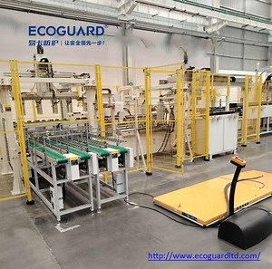 Customizable Black Safety Barrier for Industrial Robot Protection