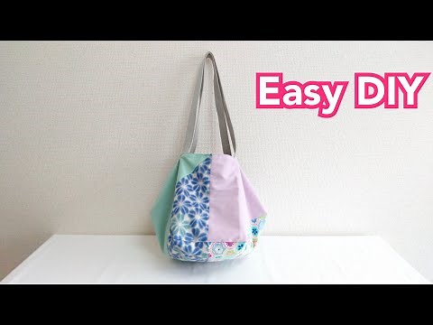 簡単！パッチワークバッグの作り方 Tote Bag From Scrap Fabric.【 Easy DIY】