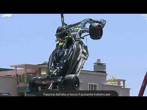 hamilton crash monaco, car flying w14b