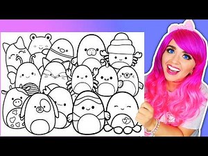 Coloring Squishmallows Animals Coloring Pages | Cute Plushies Coloring + Ohuhu Art Markers
