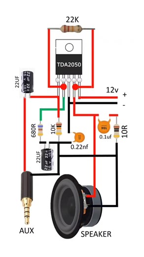 TDA2050 Audio Amplifier Circuit Diagram #hacks #trick #reels #reels #reelsinstagram #education #electronics #electrical #experiment #engineering #diy #circuit #technology #science #creative #student #learning #arduino #project #fb #facebookwatch #science #electronics #diyprojects #diy #circuit #electronicsprojects #viral #fbpostviralreels | RG Electric