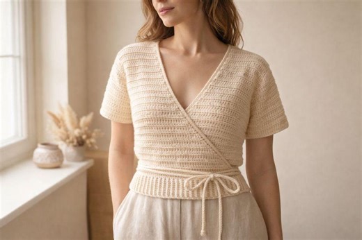 Crochet Wrap Top Pattern | Crochet Boho Top PDF | Ribbed Summer Wrap Top | Beginner Women Crochet, Digital Download , Pdf Pattern - Etsy