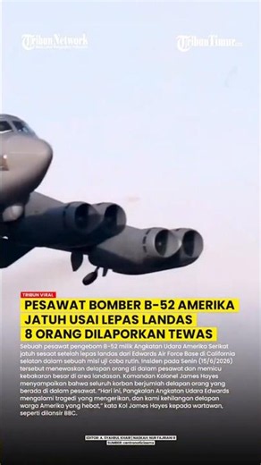 BOMBER ANDALAN AMERIKA B-52 JATUH DAN TERBAKAR SESAAT SETELAH TAKE OFF
