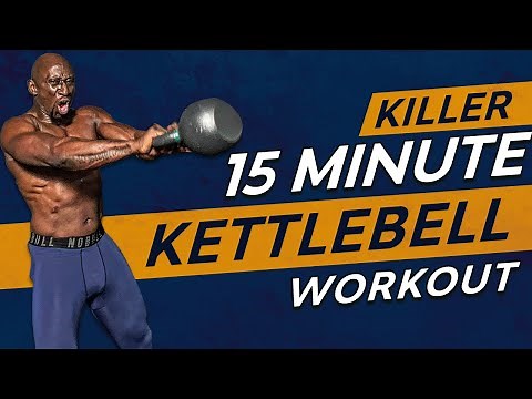 Killer 15 Minute Kettlebell Fat Loss Workout | Swing and Burpee Challenge