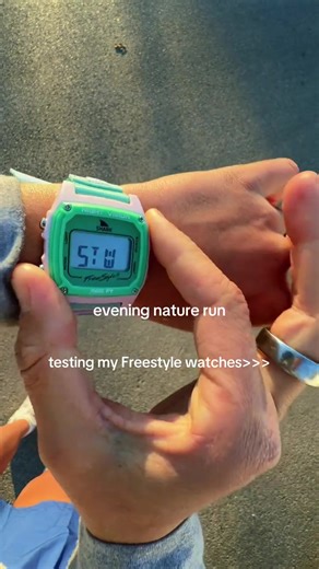 Testing the Shark on a run 🏃‍♀️ Mile repeats or the run you almost skipped - the built-in stopwatch keeps every second honest. ⏱️⌚ 📹: @wellnesswithmadison #SharkWatch #FreestyleWatches #RunTok #Stopwatch #DigitalWatch #Running #Runner