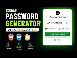 🔐 Password Generator Using HTML, CSS & JavaScript | Create Strong & Secure Passwords.