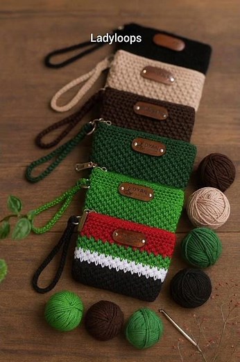 Crochet Pouch Bag #ladyloops #crochet #pouches #bag