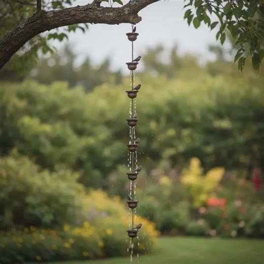 Iron Bird Rain Chain, Rustic Garden Gutter Diverter, Handmade Outdoor Rain Catcher, Decorative Yard & Patio Water Feature - Etsy