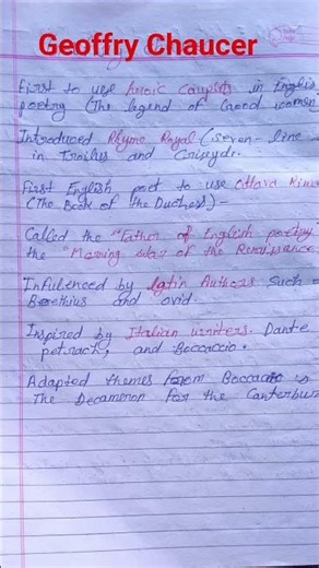 History of Geoffrey Chaucer