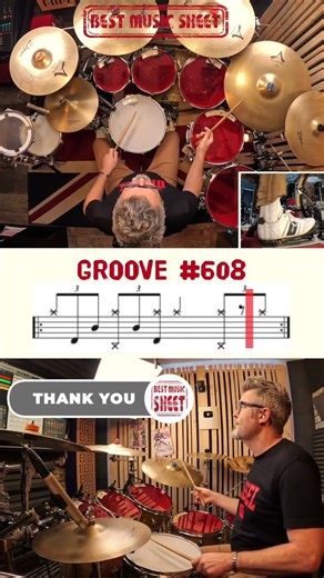 🥁 Drum Beat for Beginners #608 | Easy Drum Beat #608 | Learn Drum Beat | How to Play Drum Beat