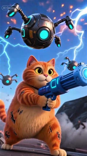 CAT FIGHTING ALIEN #cat #shorts #shortvideo