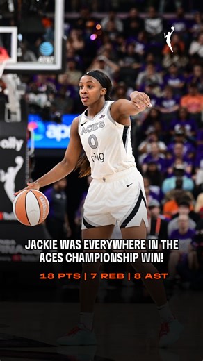 WNBA on Instagram: "Jackie Young showed off her skills in Game 4 🤩 18 PTS | 8 AST | 7 REB Her performance helped the @LVAces become the 2025 WNBA Champions! #WelcometotheW | WNBA Finals | @youtubetv"