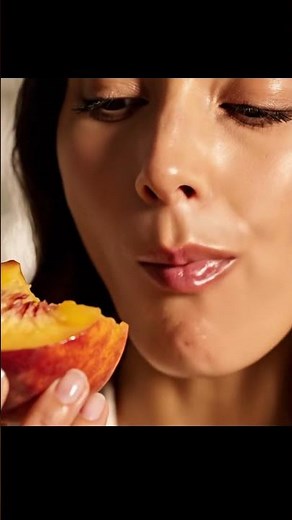 Beautiful Woman Eating Juicy Peach ASMR 🍑 | Real Eating Sounds & Relaxing Mukbang #asmr #asmrvideo