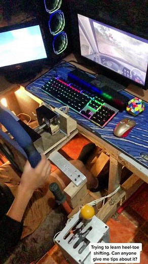 #driving#heelandtoeshifting#shifting #practice#steeringwheel#DIY#fyp#dirtrally2#clutch#brake#accelerator