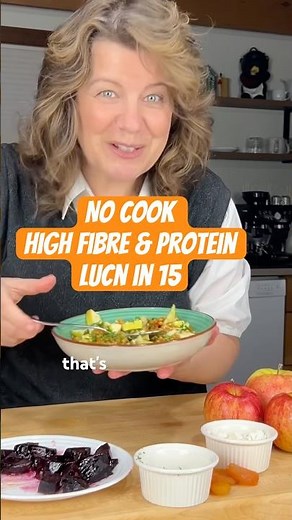 High Fibre Beet & Lentil Salad (No Cook Lunch in 15!) #recipe #protein #highfibre #15minutes #lunch