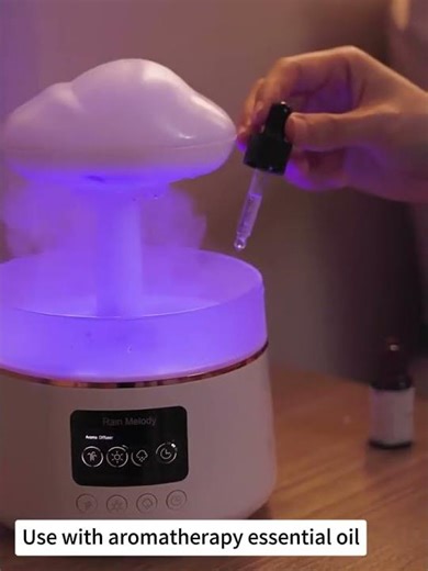 🌈☁️ Rainbow Atmosphere Cloud Humidifier | LED Mood Light Ultrasonic Diffuser