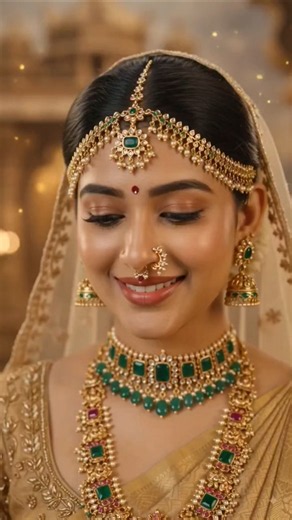 Royal Golden South Indian Bridal Look ✨ | Luxury Kanjivaram Saree & Aari Work | Bridal Jewellery