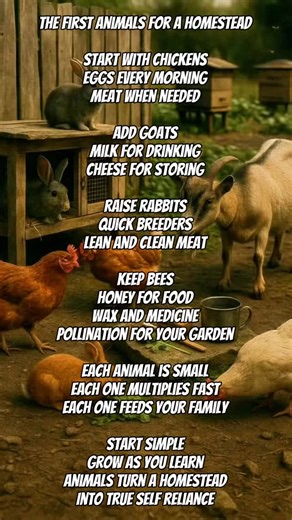 When most people think of homesteading, they imagine big barns and herds of livestock. But the truth is, a resilient homestead starts small. You do not need acres of pasture or a fleet of tractors to begin building food security. All you need are the right animals chosen for their efficiency, sustainability, and return. Chickens are the obvious first step. They provide steady eggs, meat when needed, and they even help control bugs around your yard. Goats come next, giving you fresh milk and the 