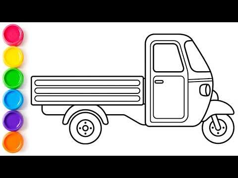 Cargo Auto Drawing & Coloring for Kids & Toddlers | Easy Step by Step Drawing and Coloring for Kids