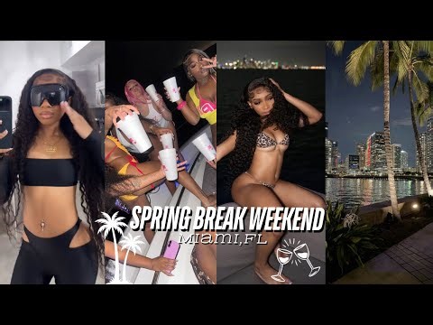 SPRING BREAK WEEKEND ☀️🌴| Miami Fl . Yacht party, make up, clubs, +more