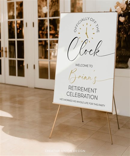 Retirement Welcome Sign Template off the Clock Funny Retirement Template Office Party Retirement Decorations Minimal Beautiful Boho - Etsy Canada