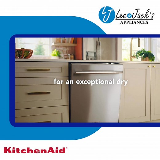 ⭐️Kitchenaid KDTS324SPD dishwasher⭐️ Third level jet rack dishwasher with 40 total wash jets, just in time for Thanksgiving with FREE INSTALL REBATE! 🍽️ 🙌 #kitchengoals #appliances | Lee & Jack's Appliances