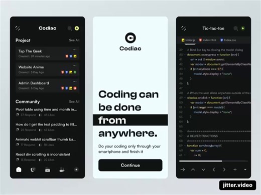 Codiac - Code Editor Mobile Apps Design