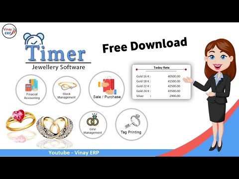 Timer Jewellery Shop Software GST Ready ERP Software With HUID System Free Download ‪@vinayerp‬