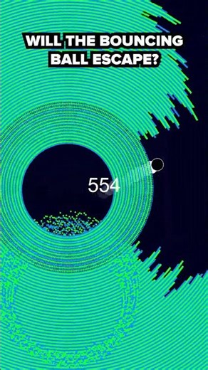 Can it escape? 🤔 #satisfyingvideo #physics #bouncingball