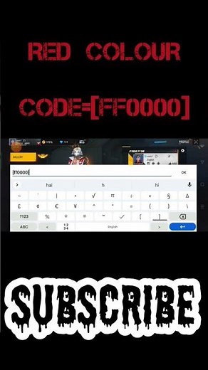 FREE FIRE RED COLOUR CODE 😍😍