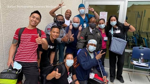 Security guard celebrates medical front-line workers