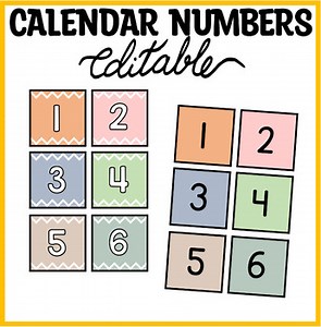 Printable Calendar Numbers, Star Number Labels, Number Spots, Number Tags