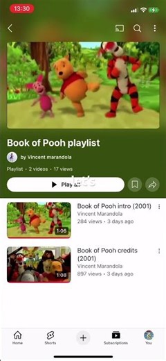 Me when The Book of Pooh comes on