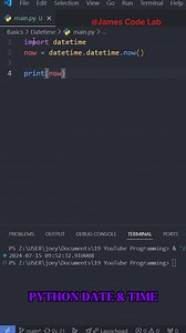 16K views · 303 reactions | Python Tutorial for beginners - DateTime Modules | James Code Lab | Facebook