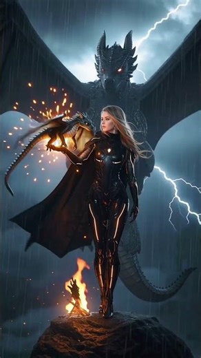 Robot Girl & Dragon Transformation | Cinematic AI Story #robot #shorts #ai #art #robot3