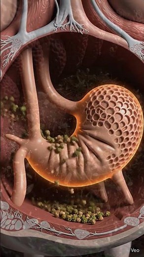 Cow digestive system in 3D 🐄 Rumen to intestine journey #CowAnatomy #Biology #Science #FarmAnimals